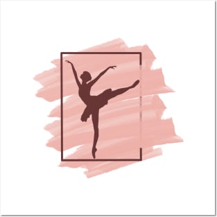 ballet dancer design in dusty rose and burgundy variation Posters and Art